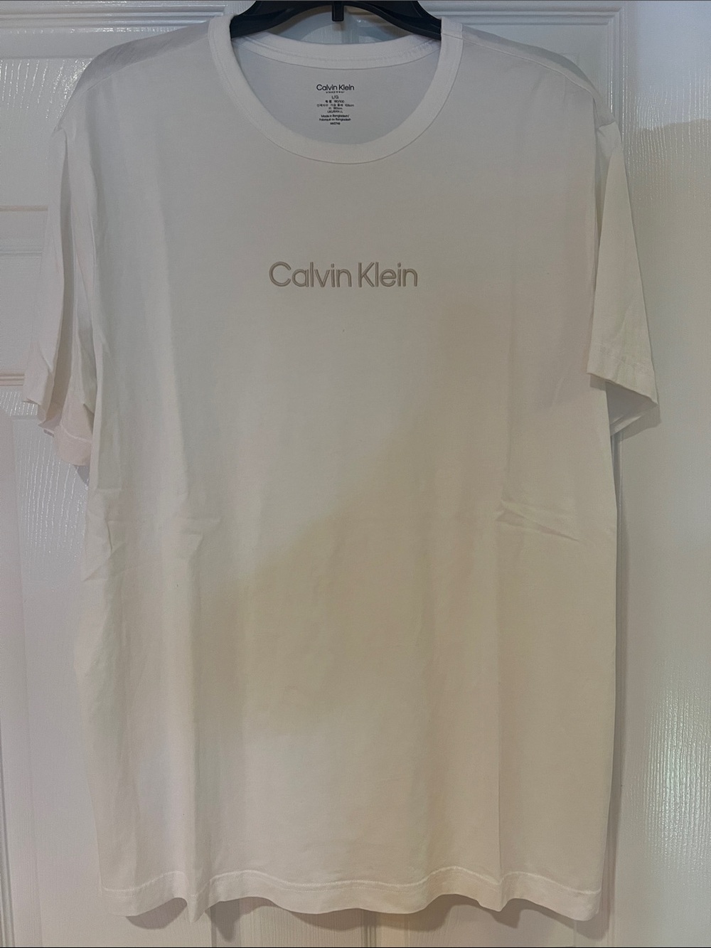 Calvin Klein White Logo Crewneck Tee